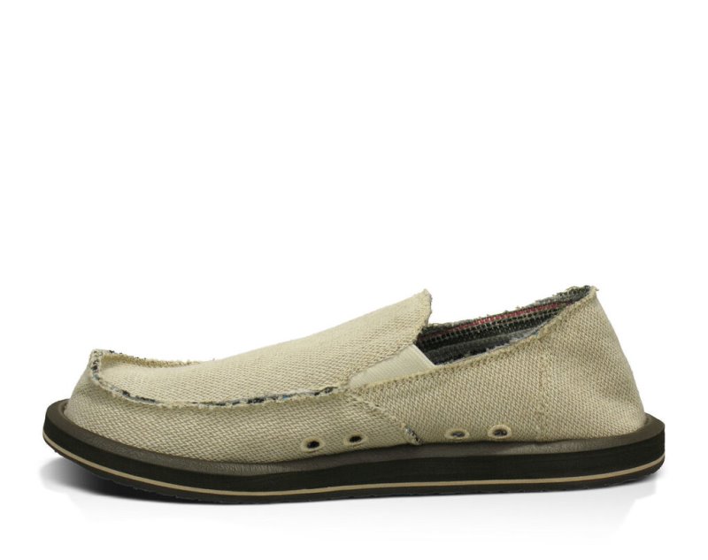 Sanuk Hemp Men's Sidewalk Surfers Beige | Canada 291ILH